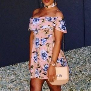 Floral Mini Dress w/ attached choker